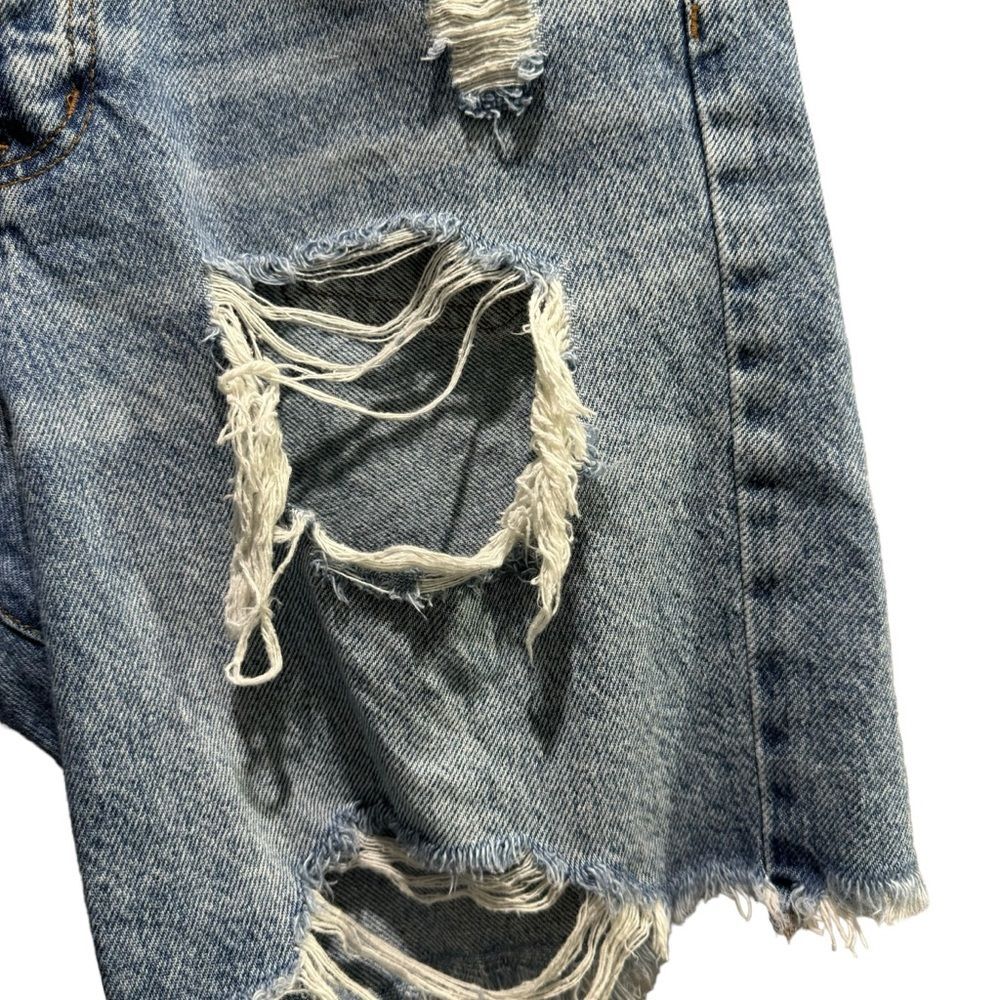 Aeropostale Denim Skater Shorts Distressed Vintage 90s Slouchy High Rise - Picture 6 of 12
